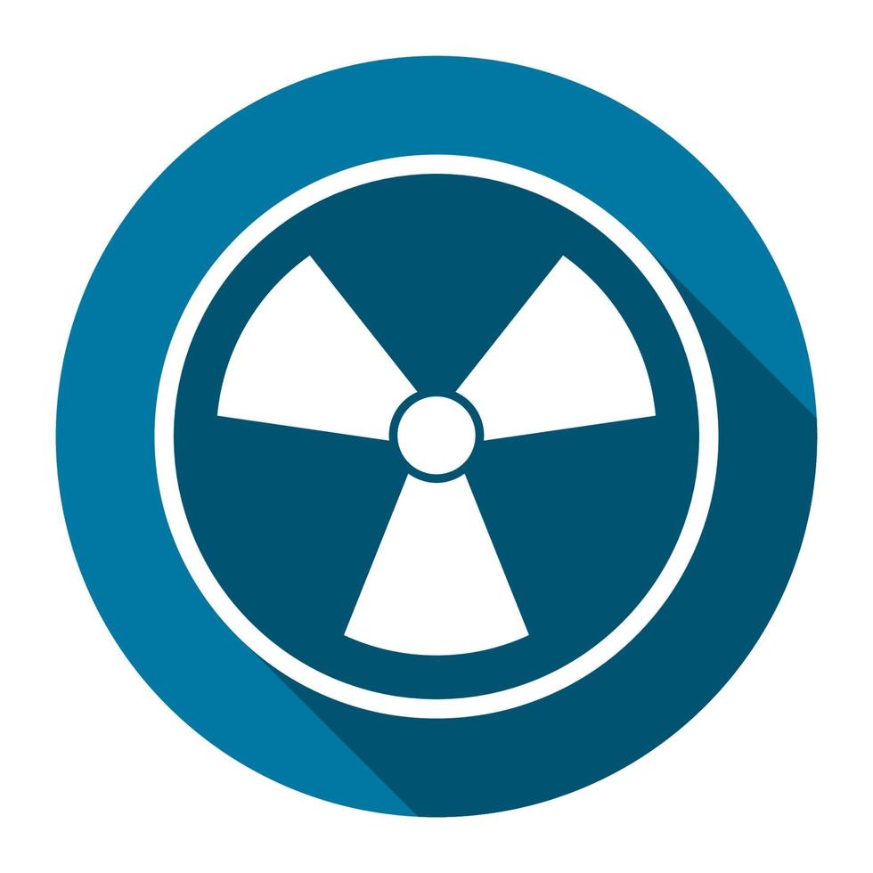 radiation icon symbol with long shadow black,Simple design style.vector illustration vector