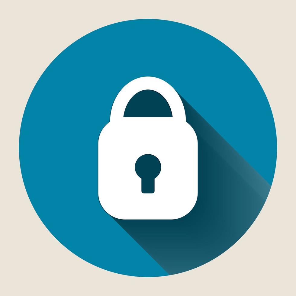 flat design style.padlock icon flat In the circle beautiful.vector illustration vector