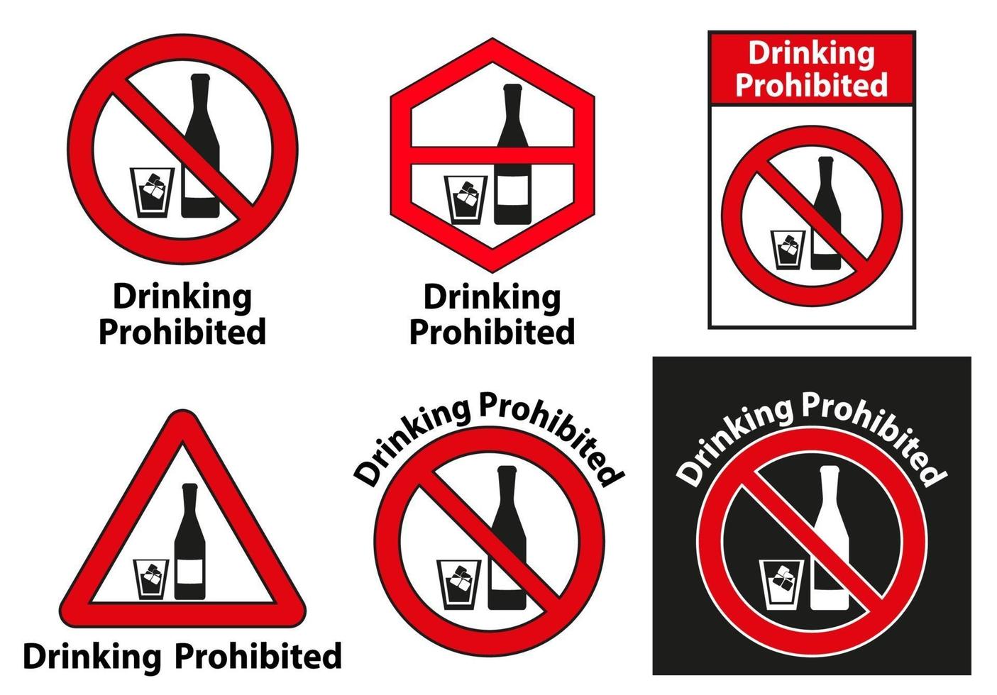 Drinking prohibited,No alcohol sign isolated on white background vector