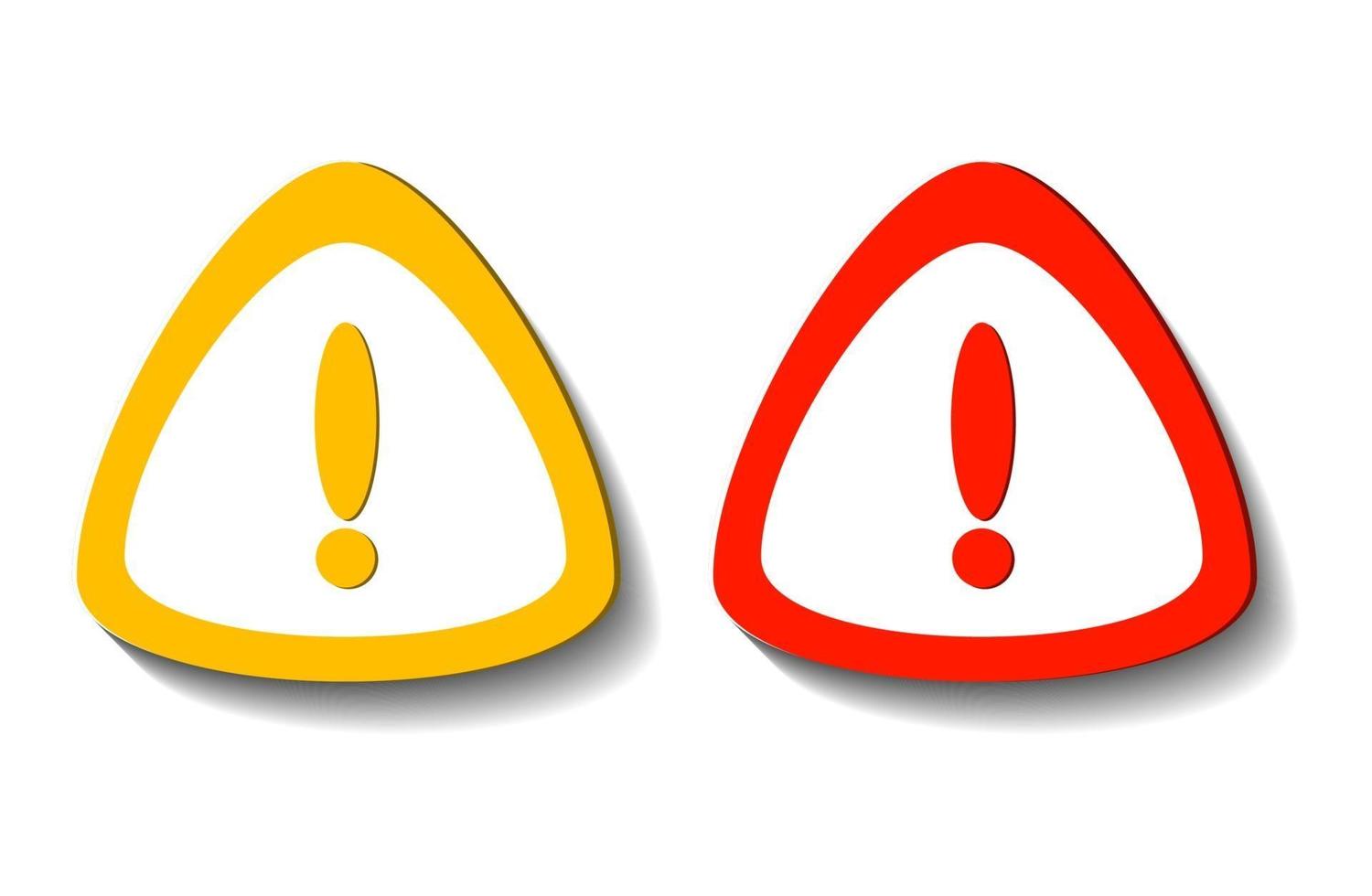 Exclamation mark symbol,Warning Dangerous icon on white transparent.Vector illustration vector