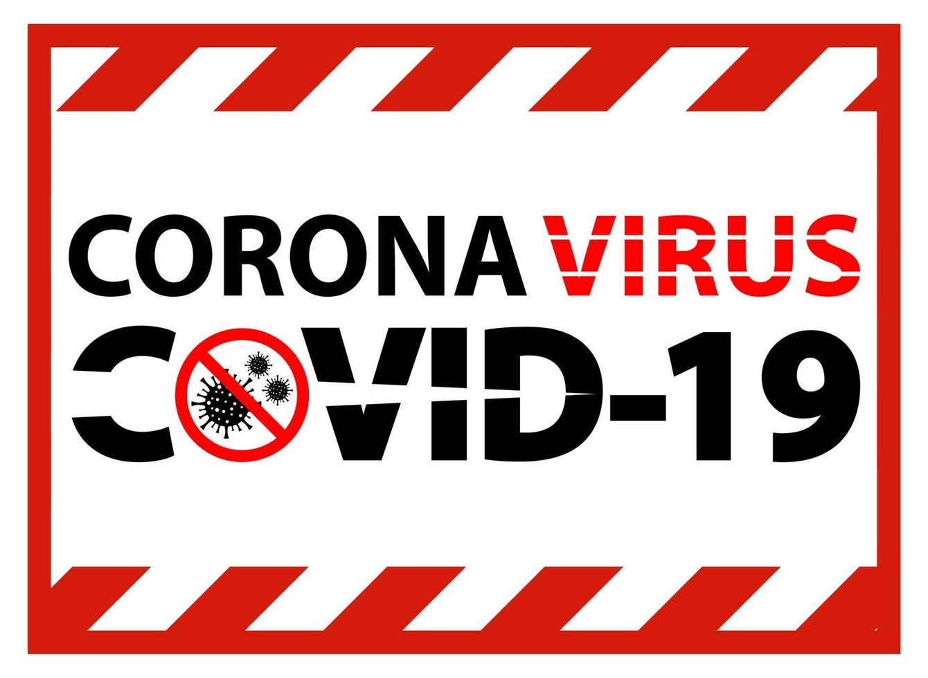 señal de advertencia, precaución brote coronavirus covid 19 vector