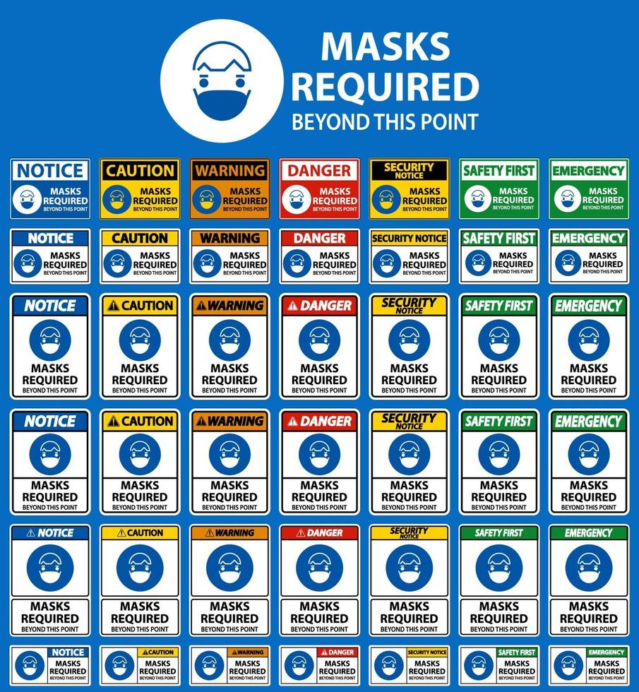 Symbol Masks Required Beyond This Point Sign vector