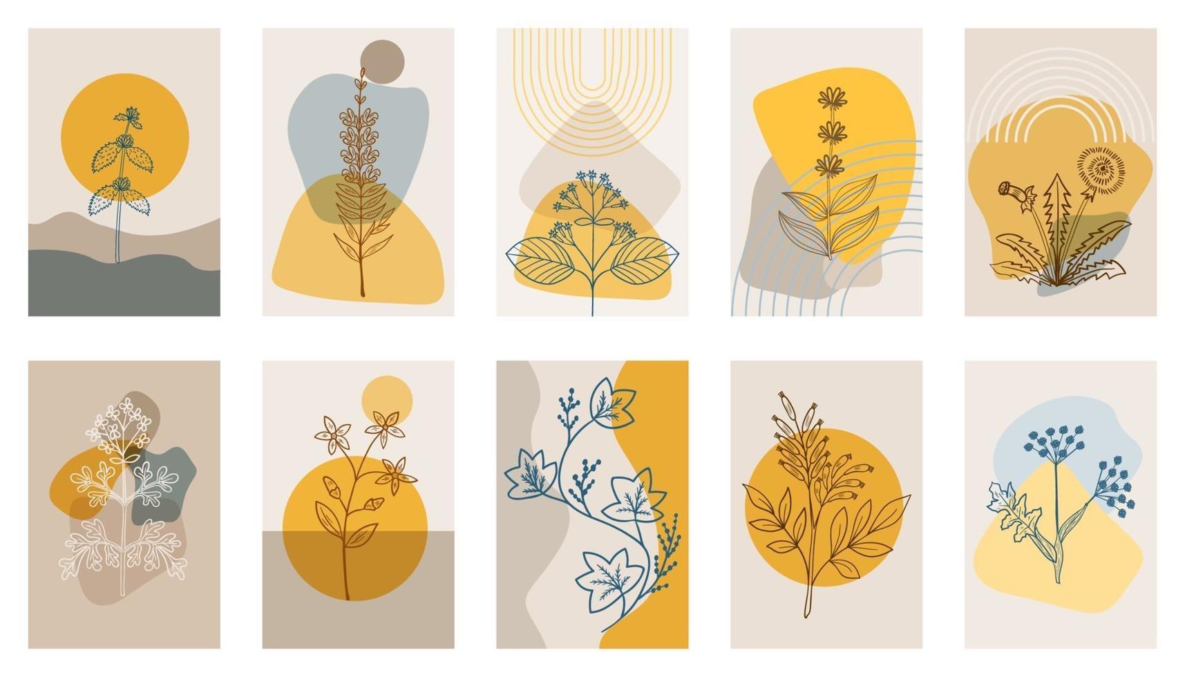 bitter herbs p1, abstract  poster, set 1 vector