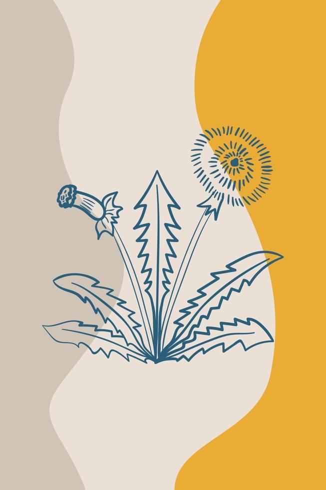 dandelion, abstract, poster, minimal vector