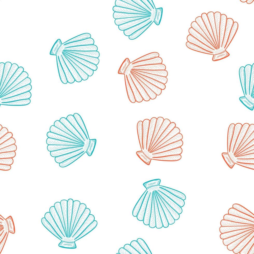 seashells, seamless color 4 vector