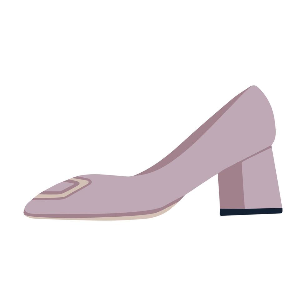 shoes are pastel pink. Low-heeled shoes, side view. Fashionable women s shoes.Vector illustration vector