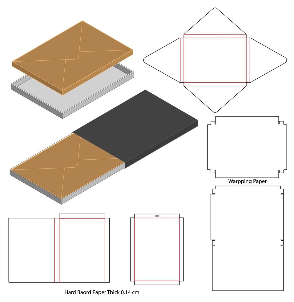 Box packaging die cut template design. 3d mock-up vector