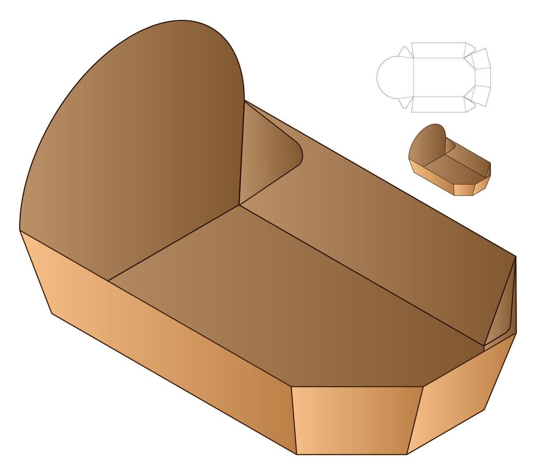 Box packaging die cut template design. 3d mock-up vector