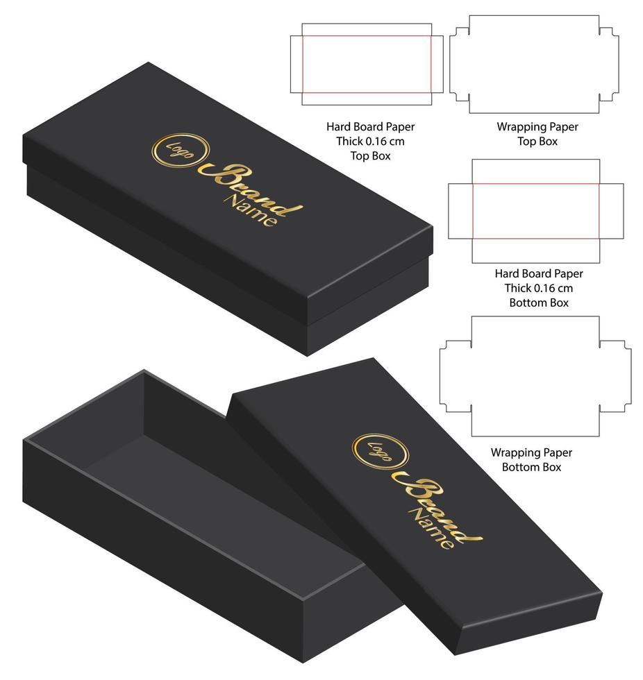 Box packaging die cut template design. 3d mock-up vector