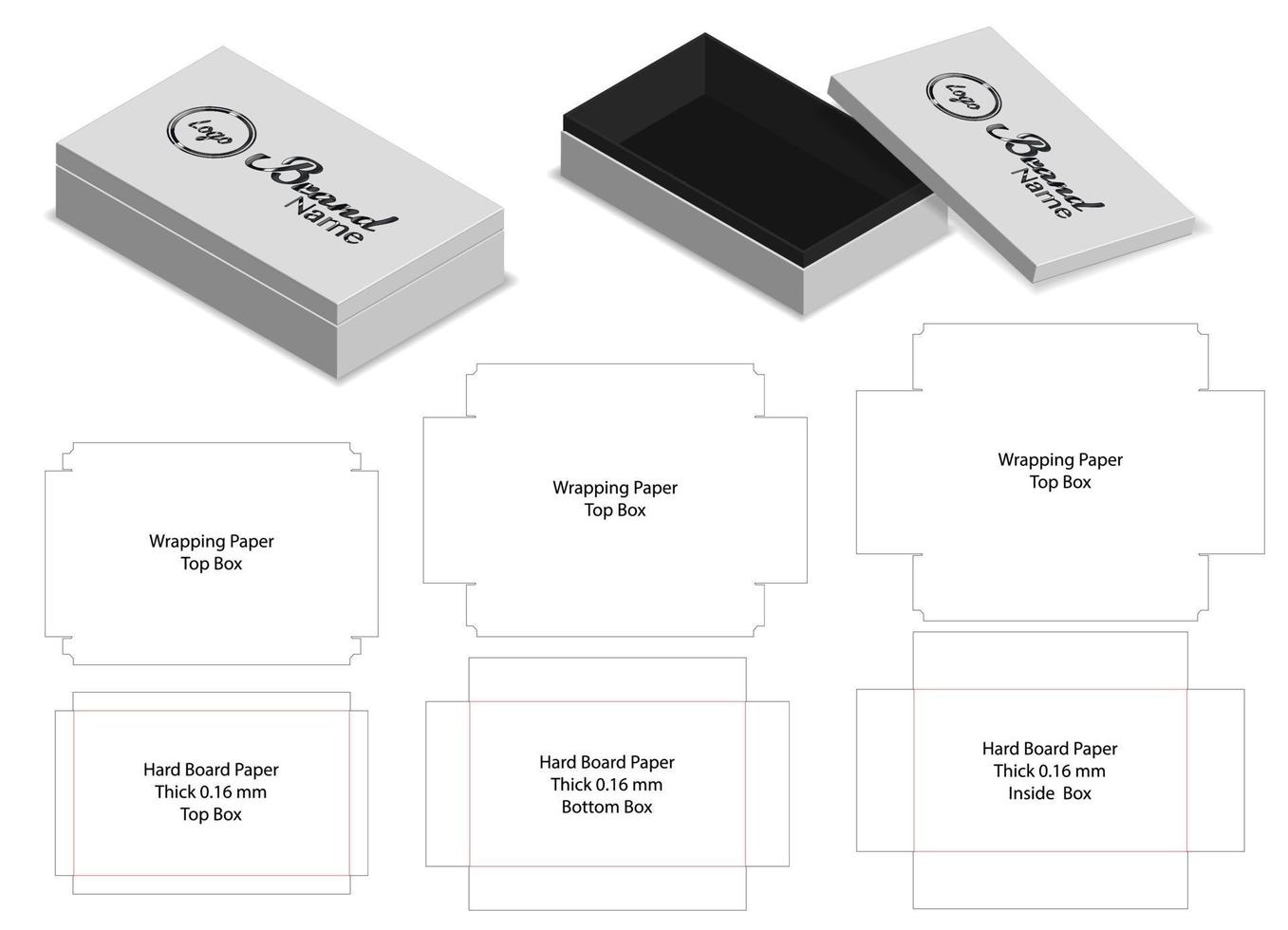 Box packaging die cut template design. 3d mock-up vector