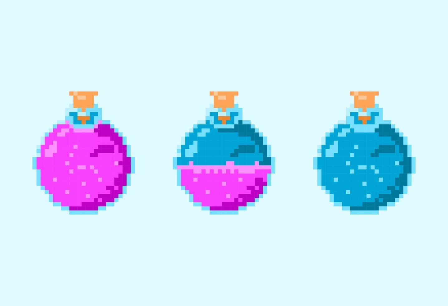 violet magic bottle icon set vector