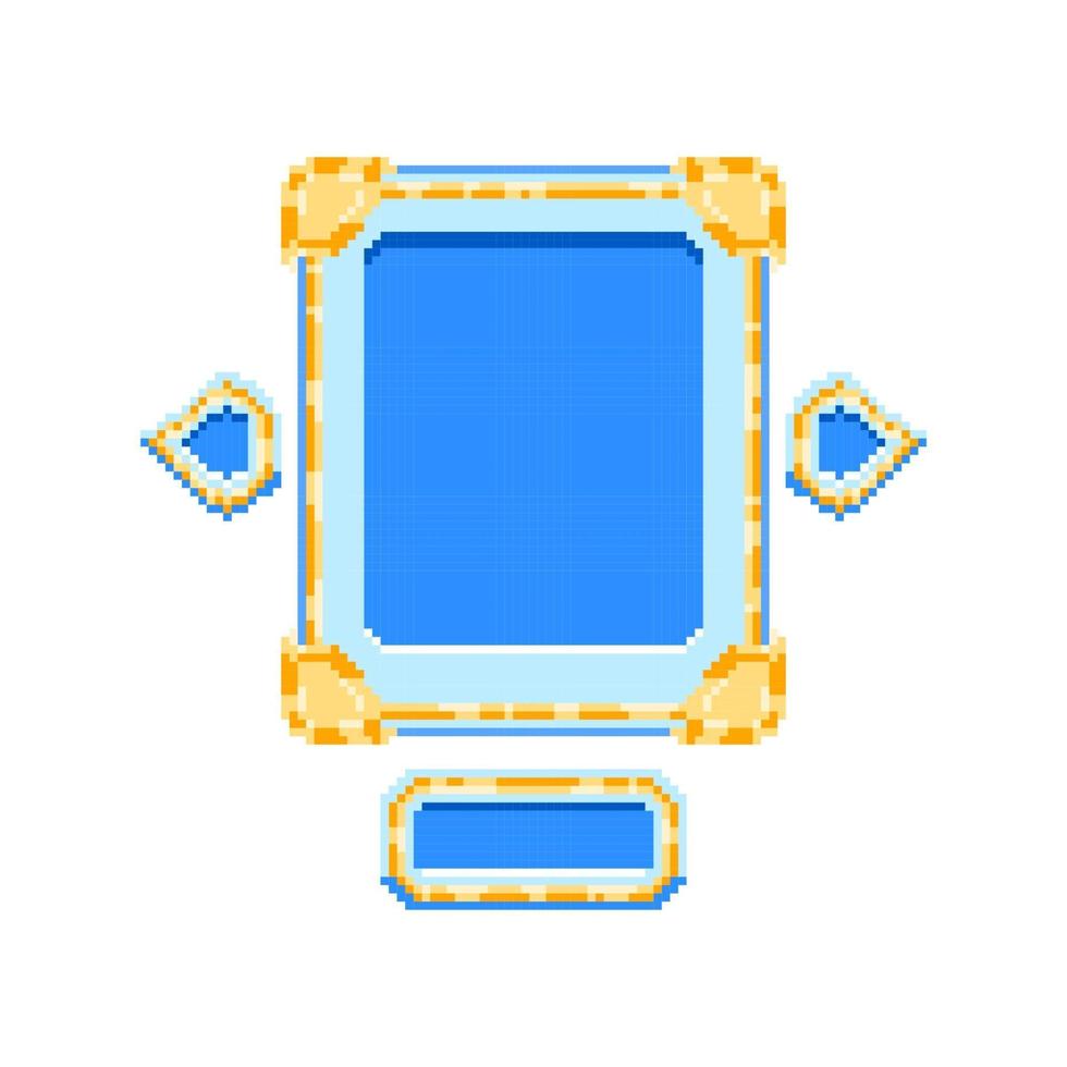 game ui golden diamond board with pixel style vector