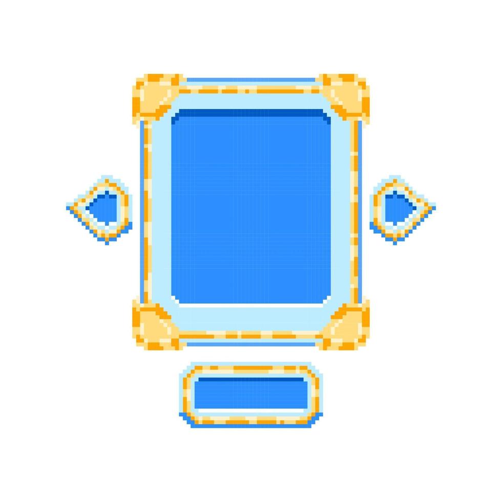 game ui golden diamond board with pixel style vector