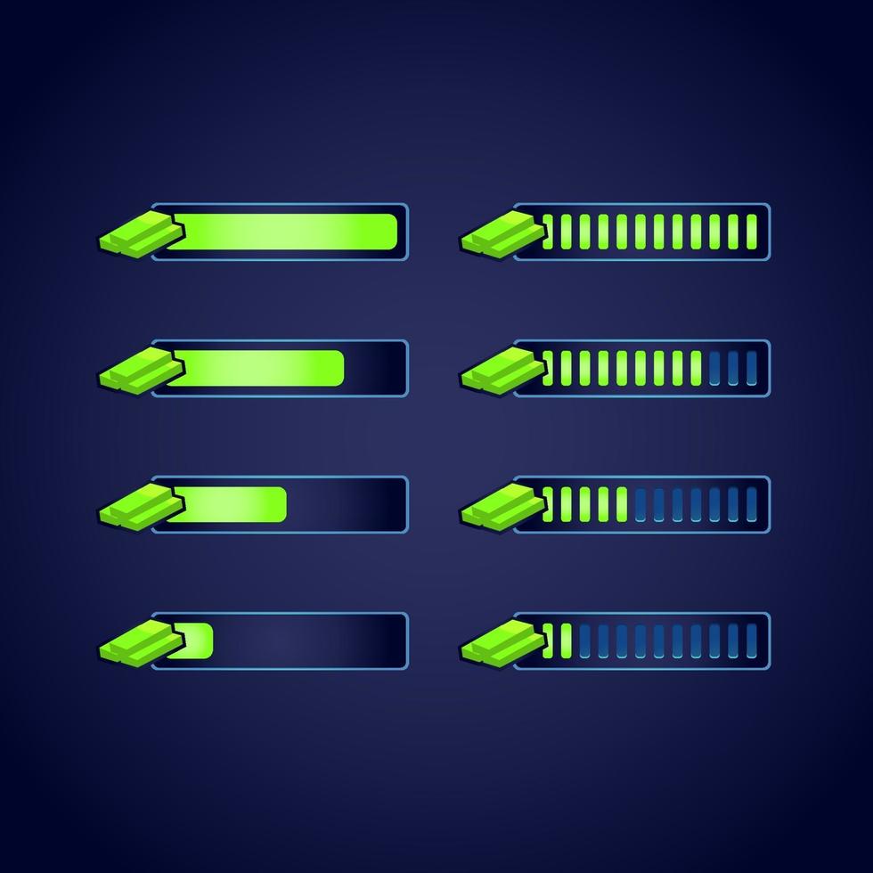 set of gui fantasy rpg bucks money progress bar set vector