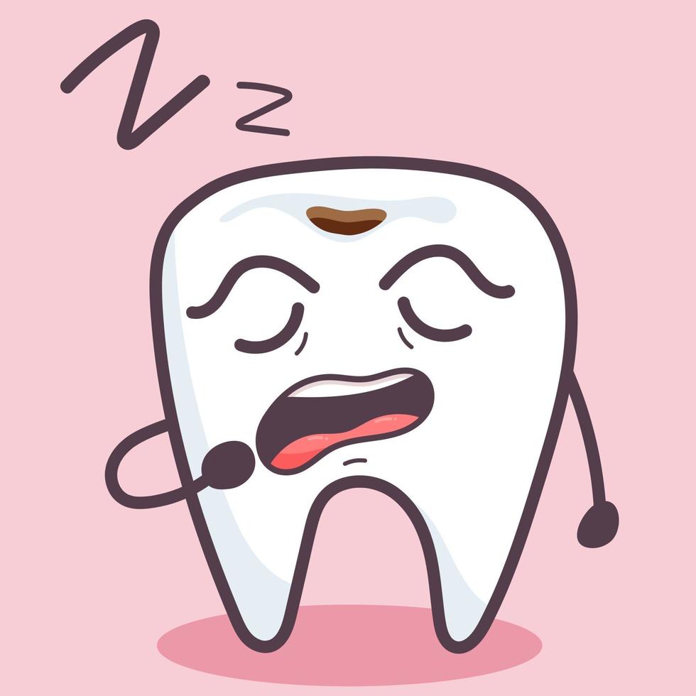 The tooth is sick with caries. vector