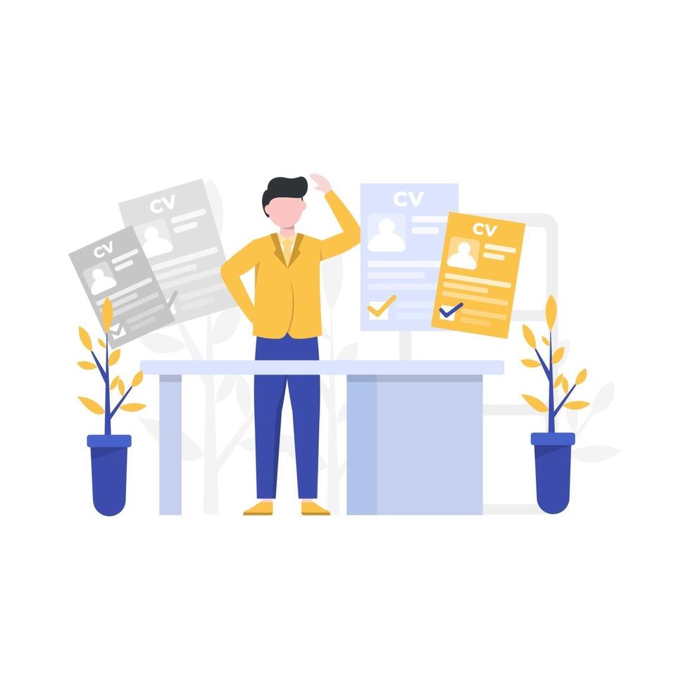 las vacantes de trabajo están reclutando nuevos trabajadores en empresas y organizaciones ilustración vectorial, adecuada para página de destino, interfaz de usuario, sitio web, aplicación móvil, editorial, póster, folleto, artículo y banner vector