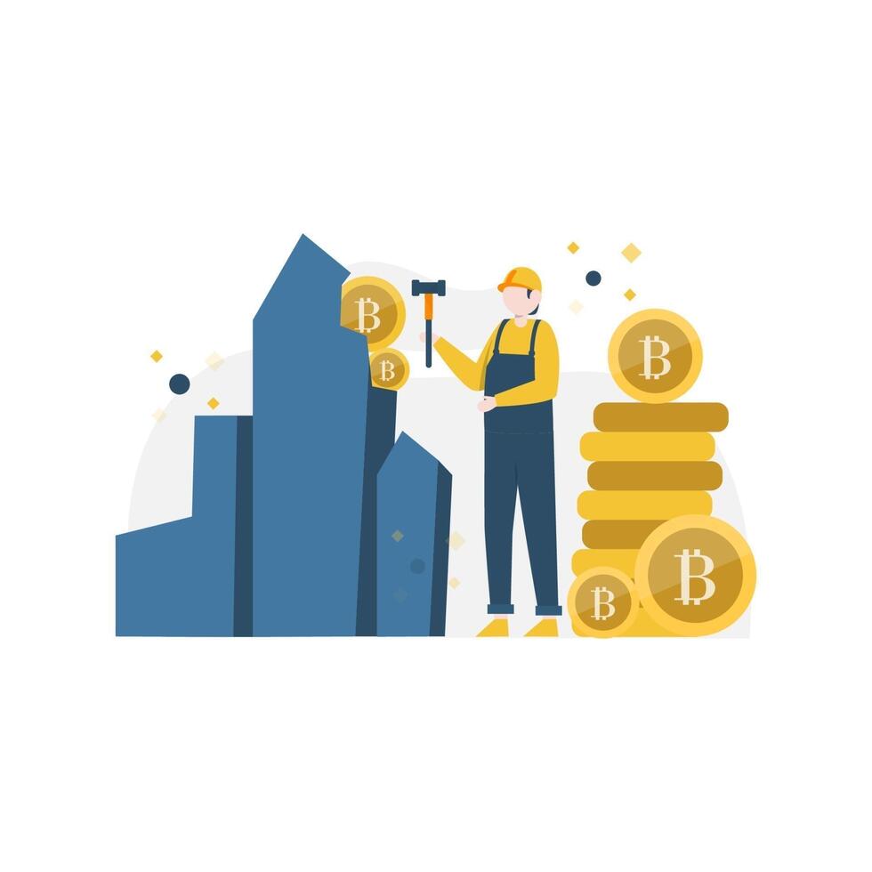 miners are mining gold, coal and diamonds vector illustration, suitable for landing page, ui, website, mobile app, editorial, poster, flyer, article, and banner