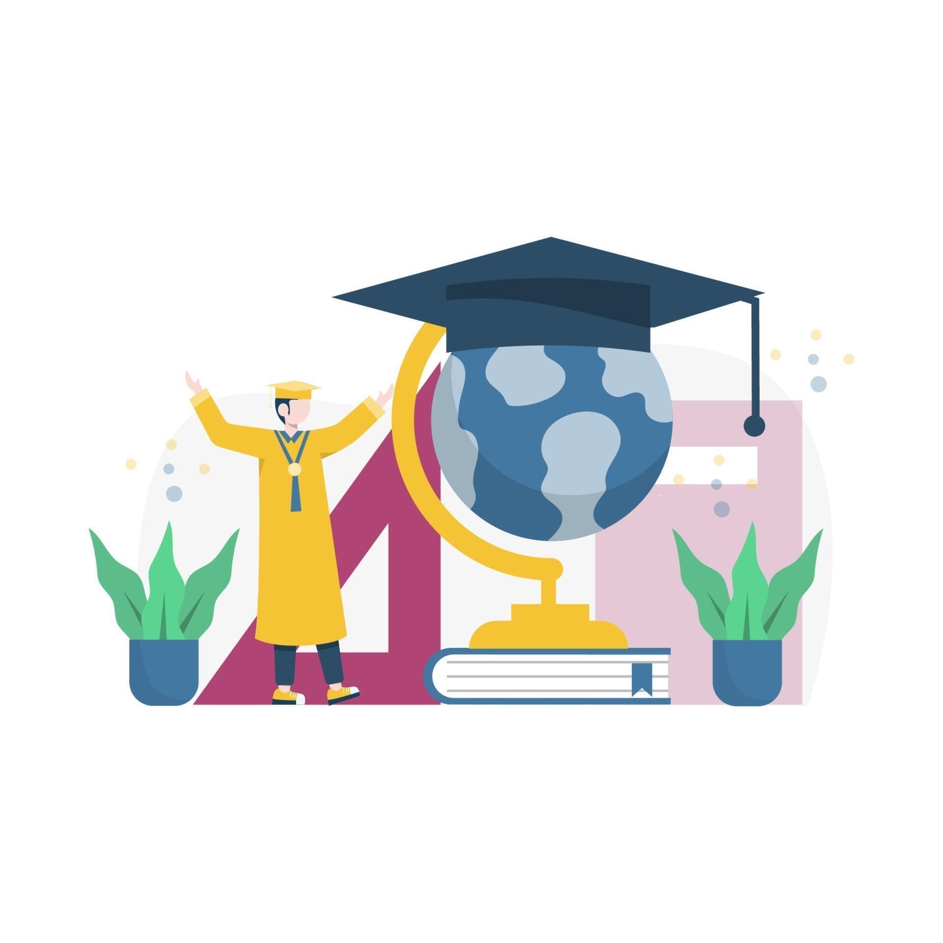 Download Vector illustration of graduation celebration, suitable for landing pages, UI, website, mobile ...