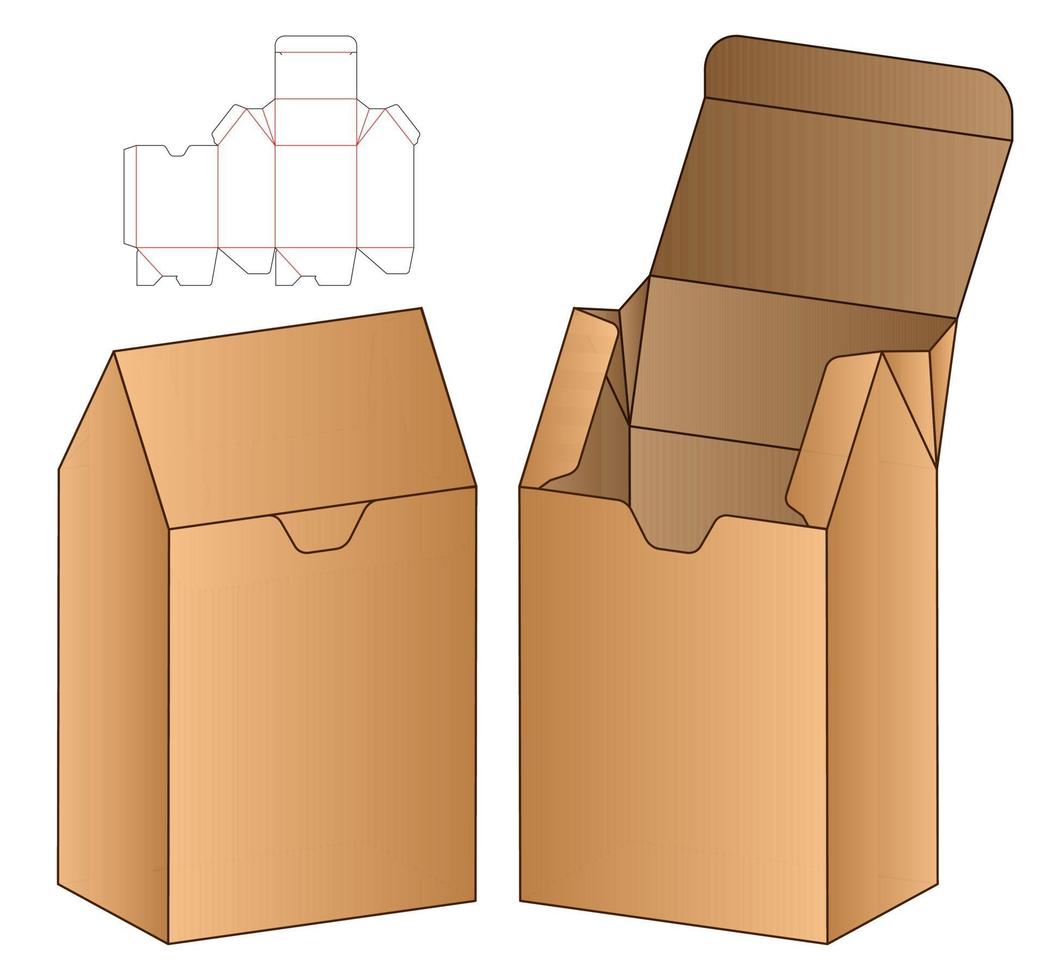 Box packaging die cut template design. 3d mock-up vector