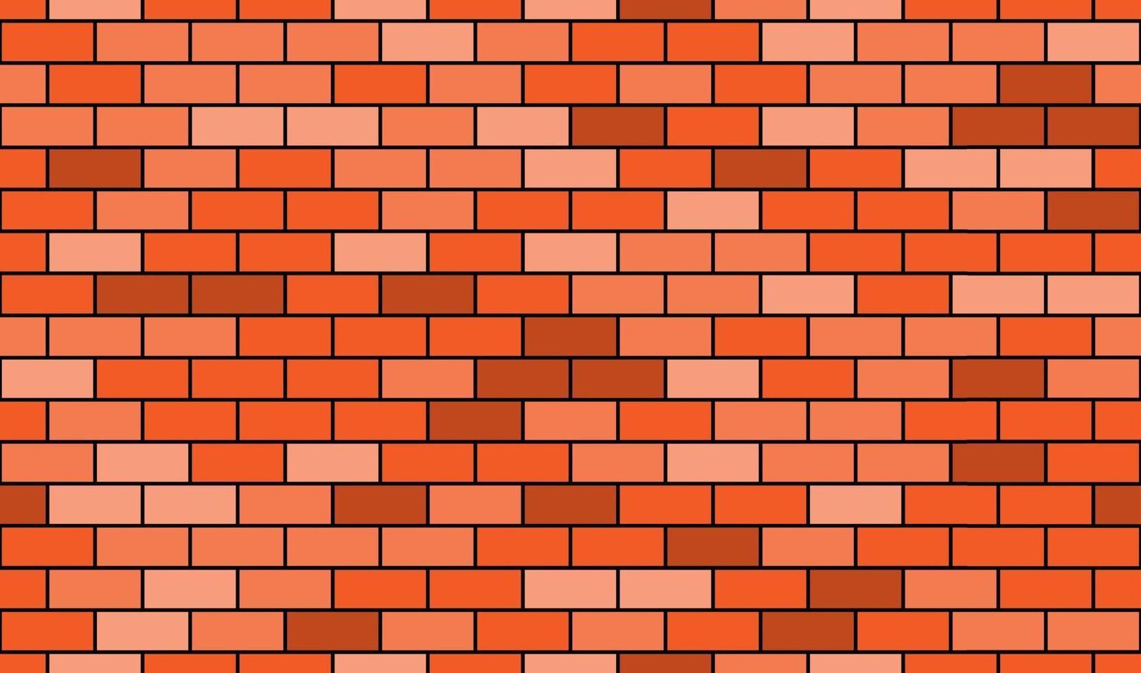 Seamless pattern of cartoon brick wall in coral color. Bright texture used for game, web design, textile, paper. vector