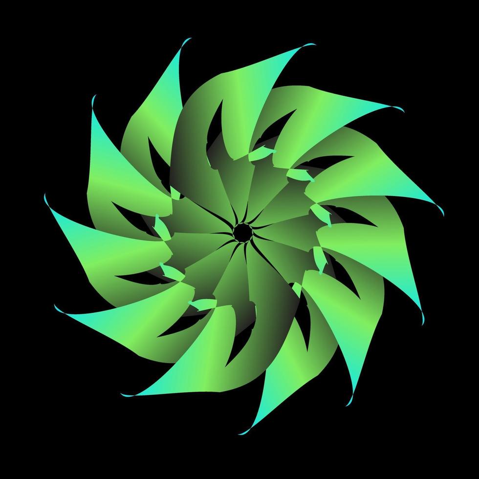 símbolo de círculo abstracto envuelto en verde vector