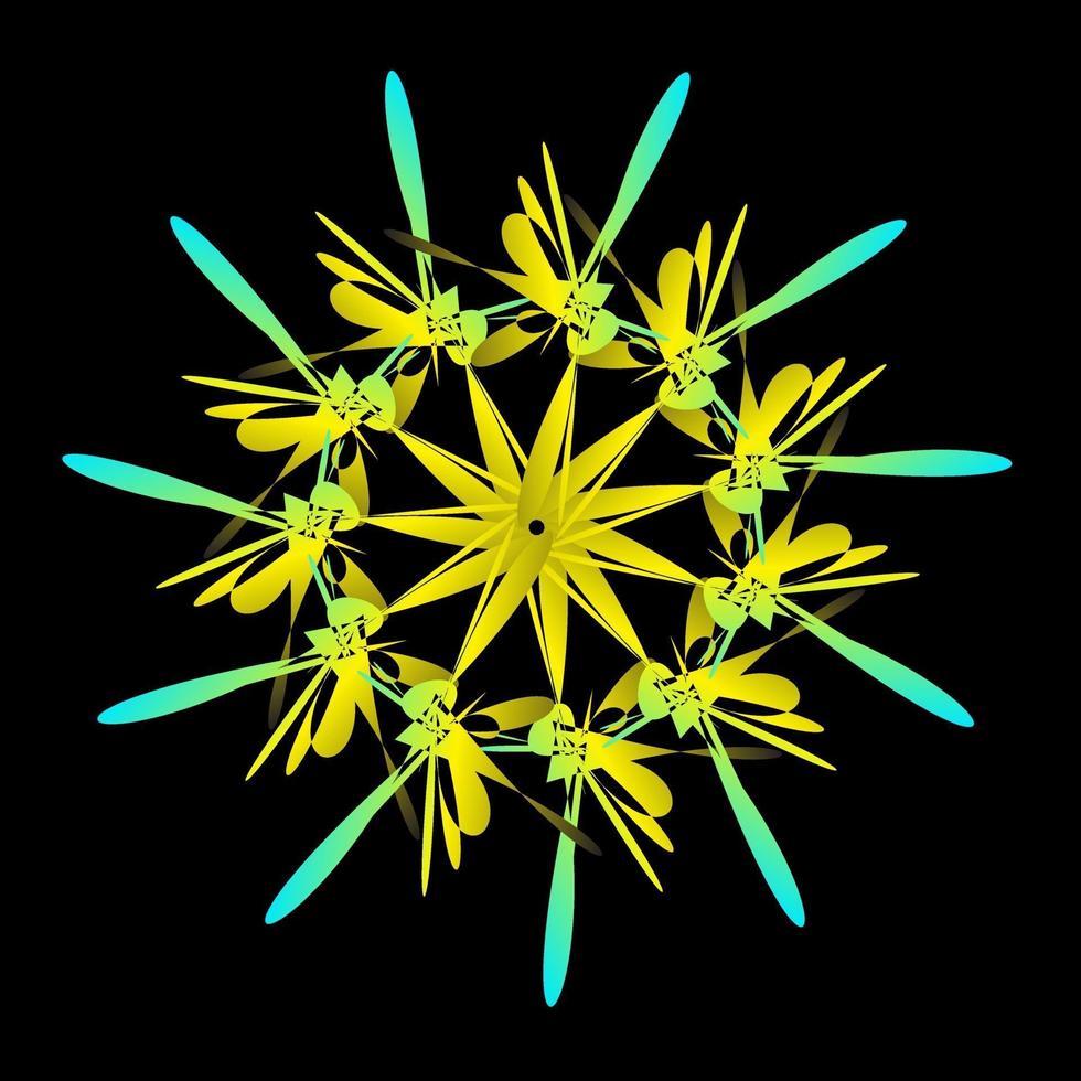 Star clad in a symmetrical flower vector