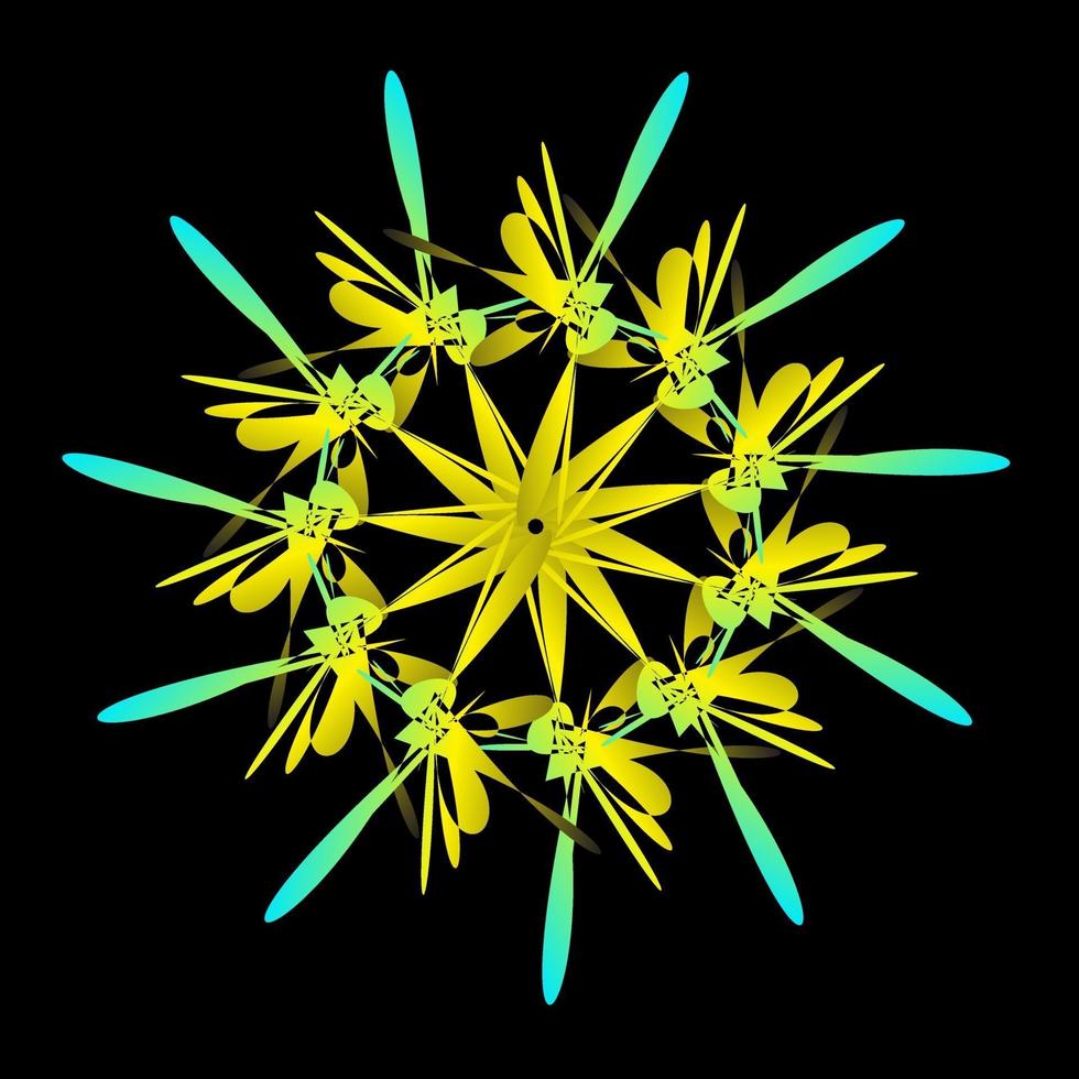 Star clad in a symmetrical flower vector