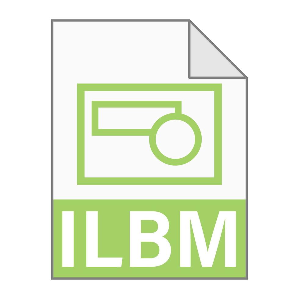 Modern flat design of ILBM file icon for web vector