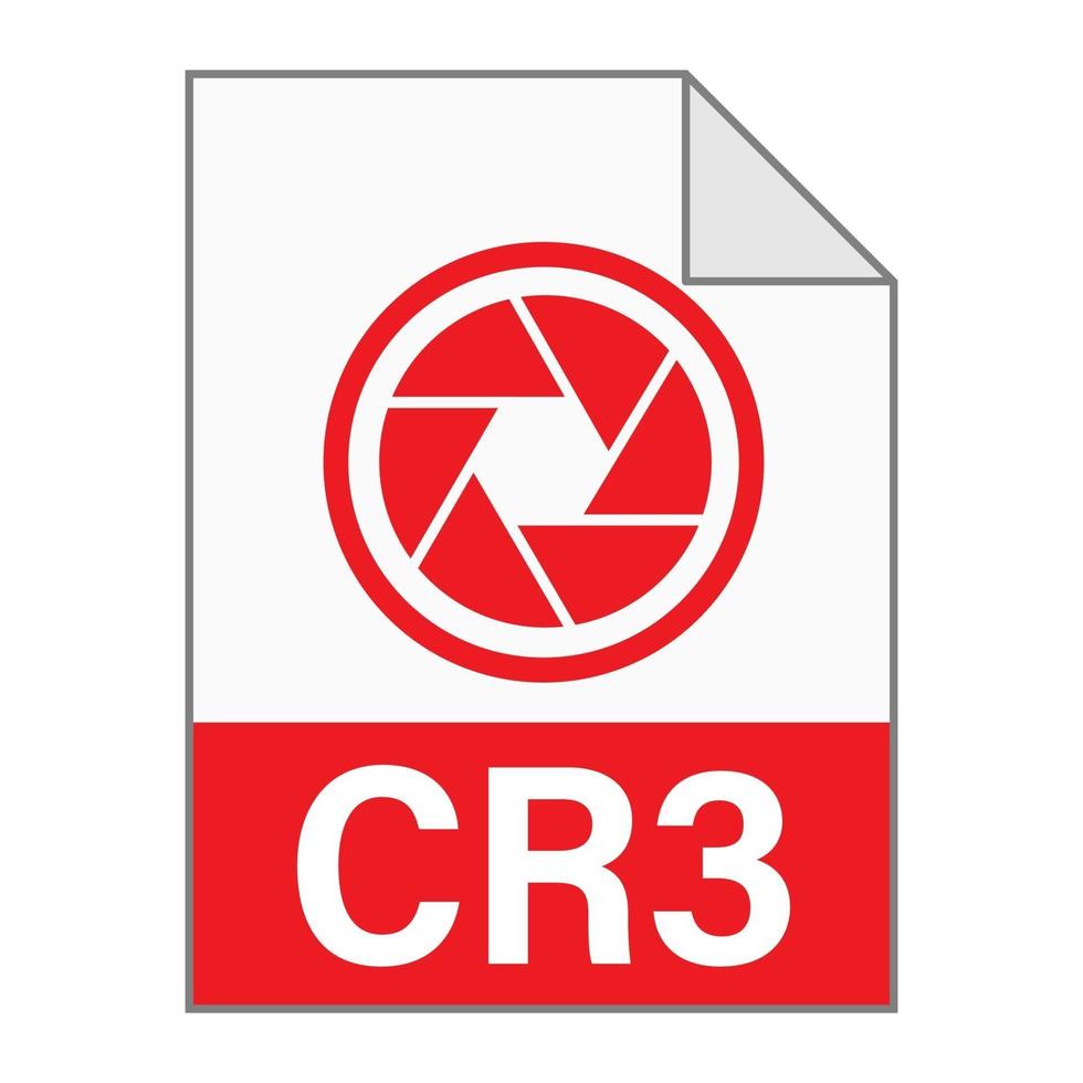 Modern flat design of CR3 file icon for web vector
