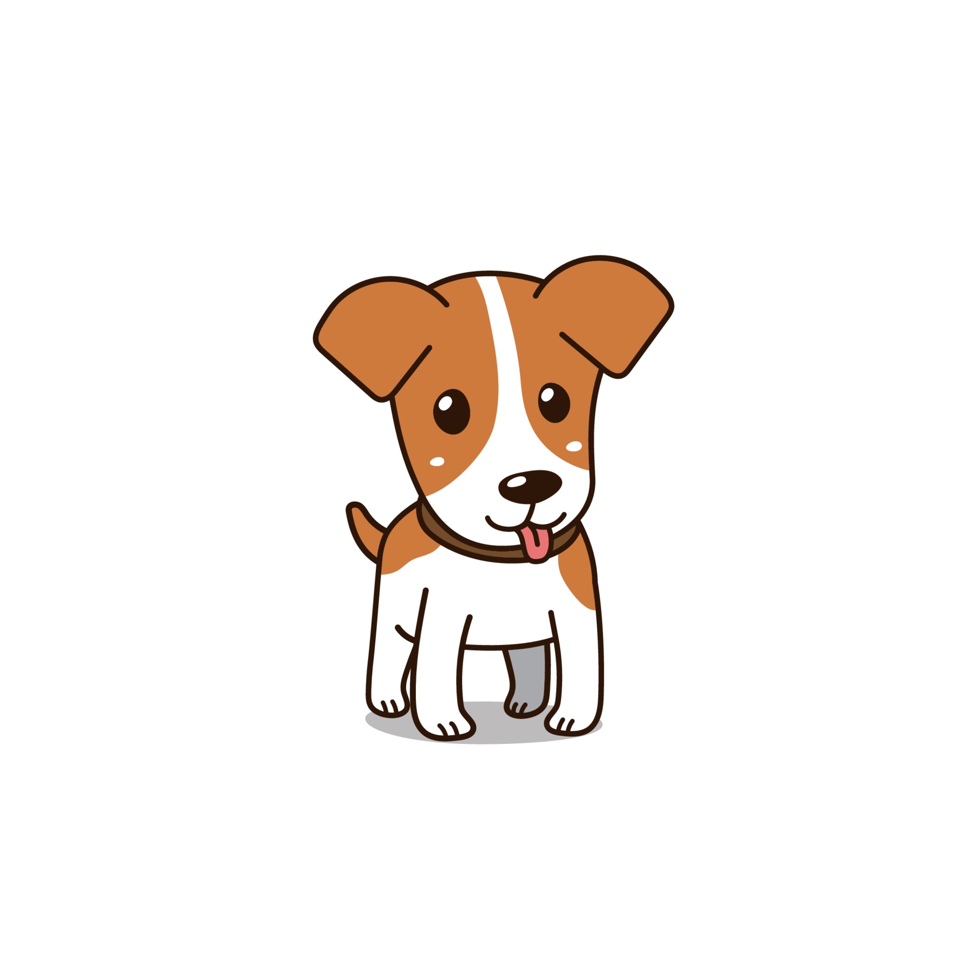 Cartoon vector character cute jack russell terrier dog 2303261 Vector Art  at Vecteezy