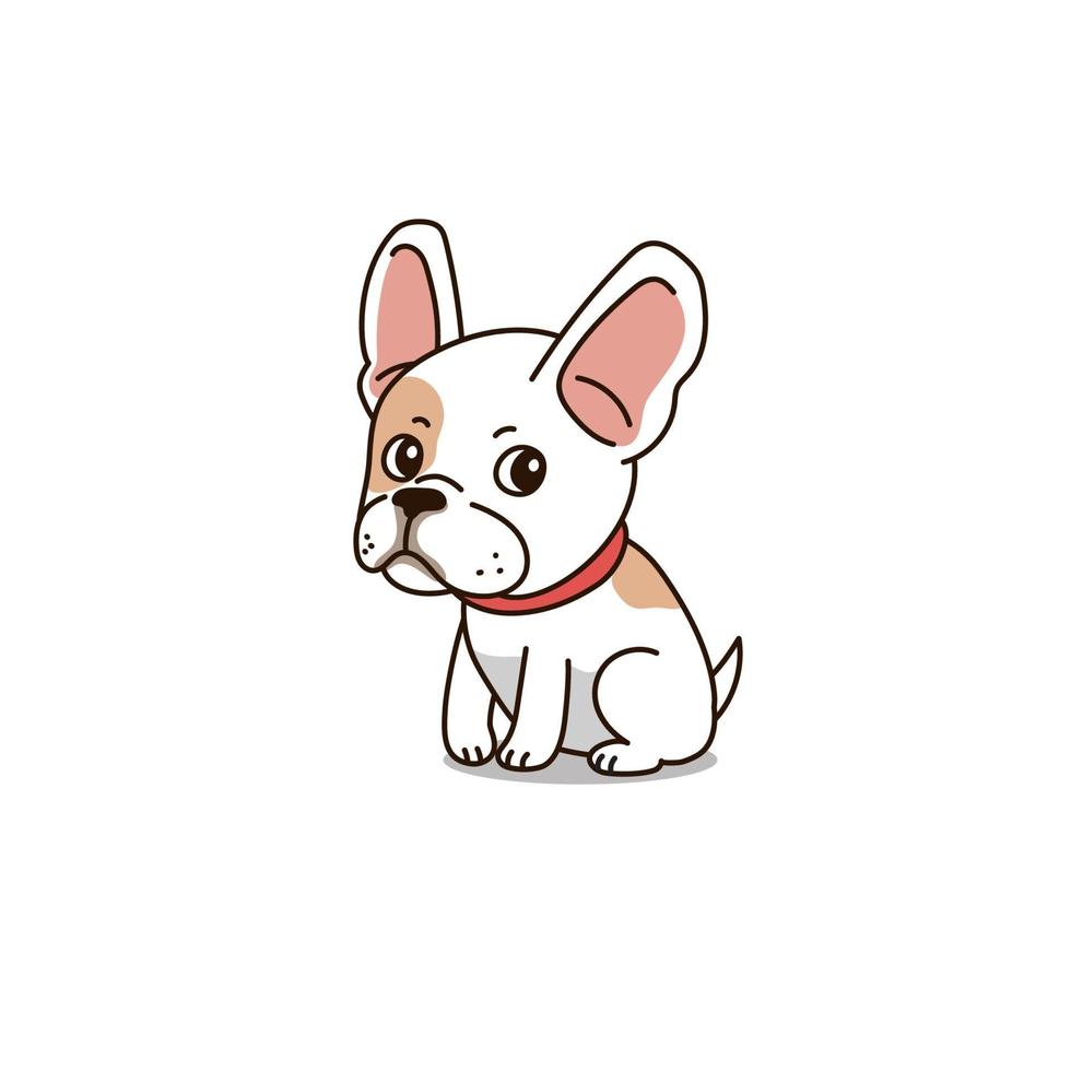 personaje de dibujos animados lindo bulldog francés vector