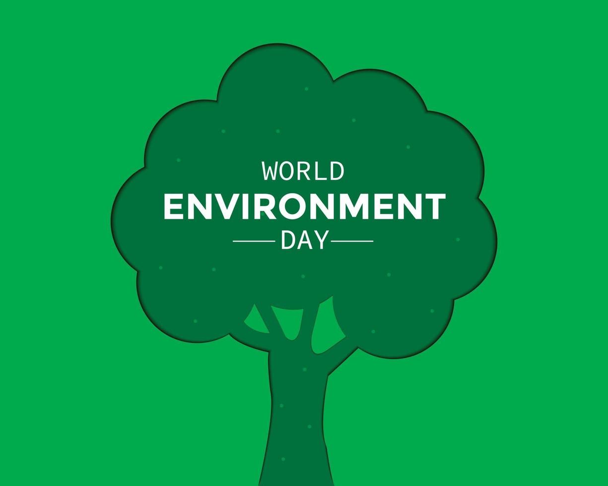 World Environment Day Tree Paper Design vector