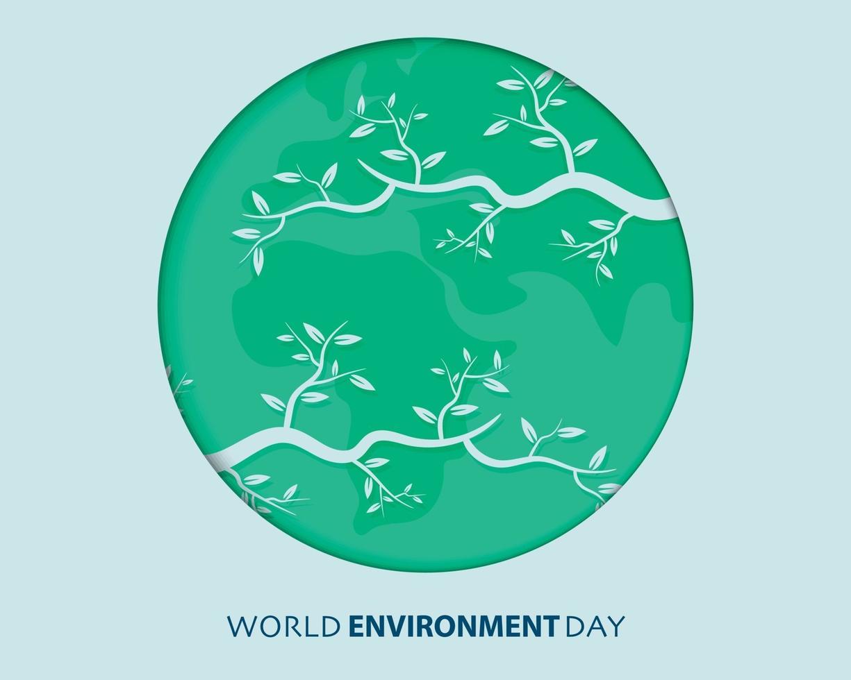 día mundial del medio ambiente con vector de mapa mundial