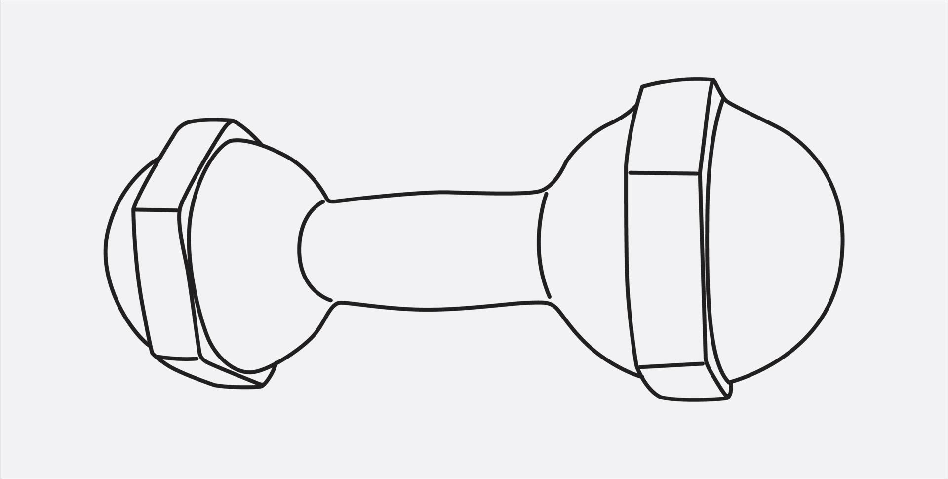 dumbbell hand drawing in vector 10