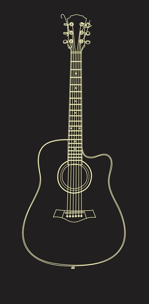 guitarra acústica darwing vector