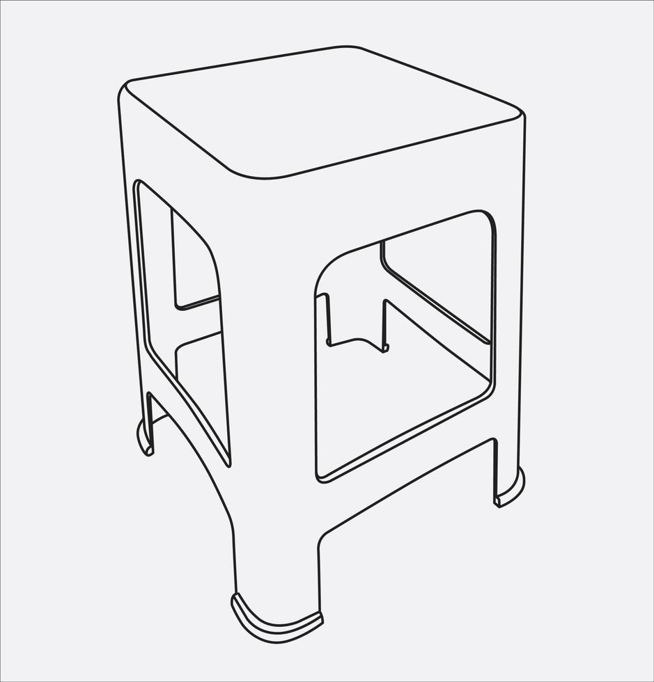 plastic chair hand drawing in vector eps 10