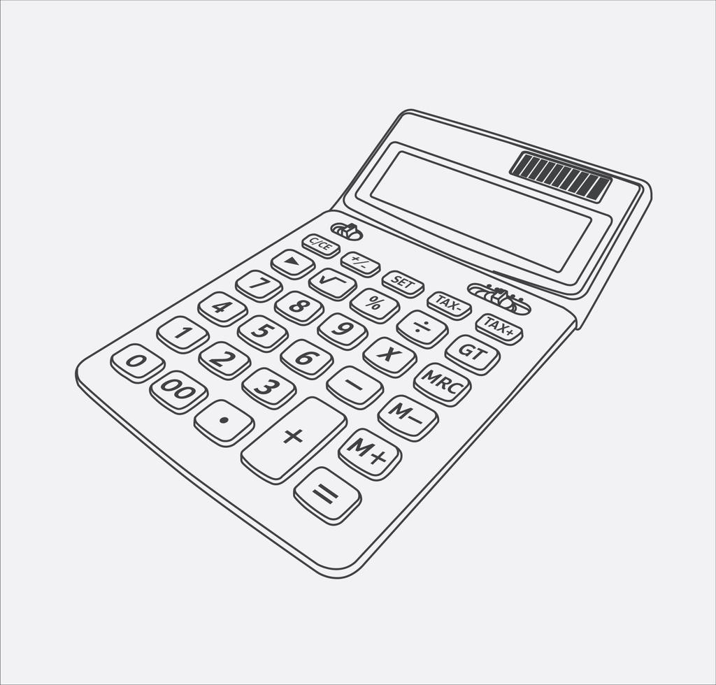 calculadora de dibujo a mano vector