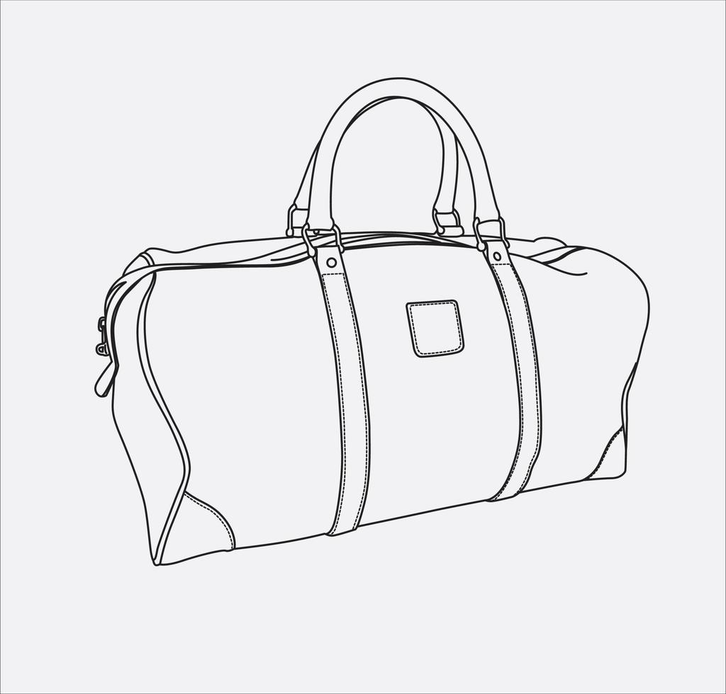 Handbag hand drawing vector