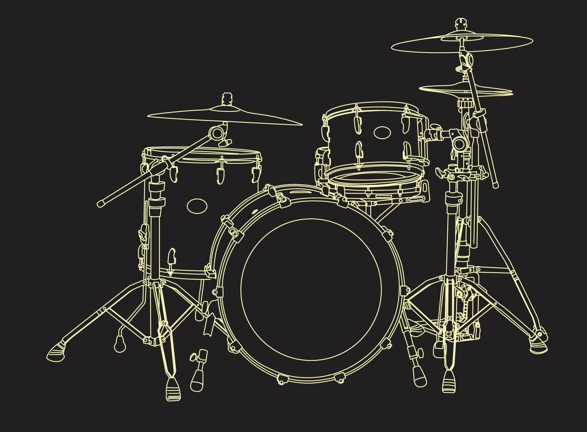 drum set handdrowind in vector eps 10 2303438 Vector Art at Vecteezy