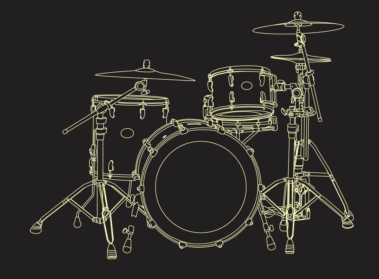 drum set handdrowind in vector eps 10