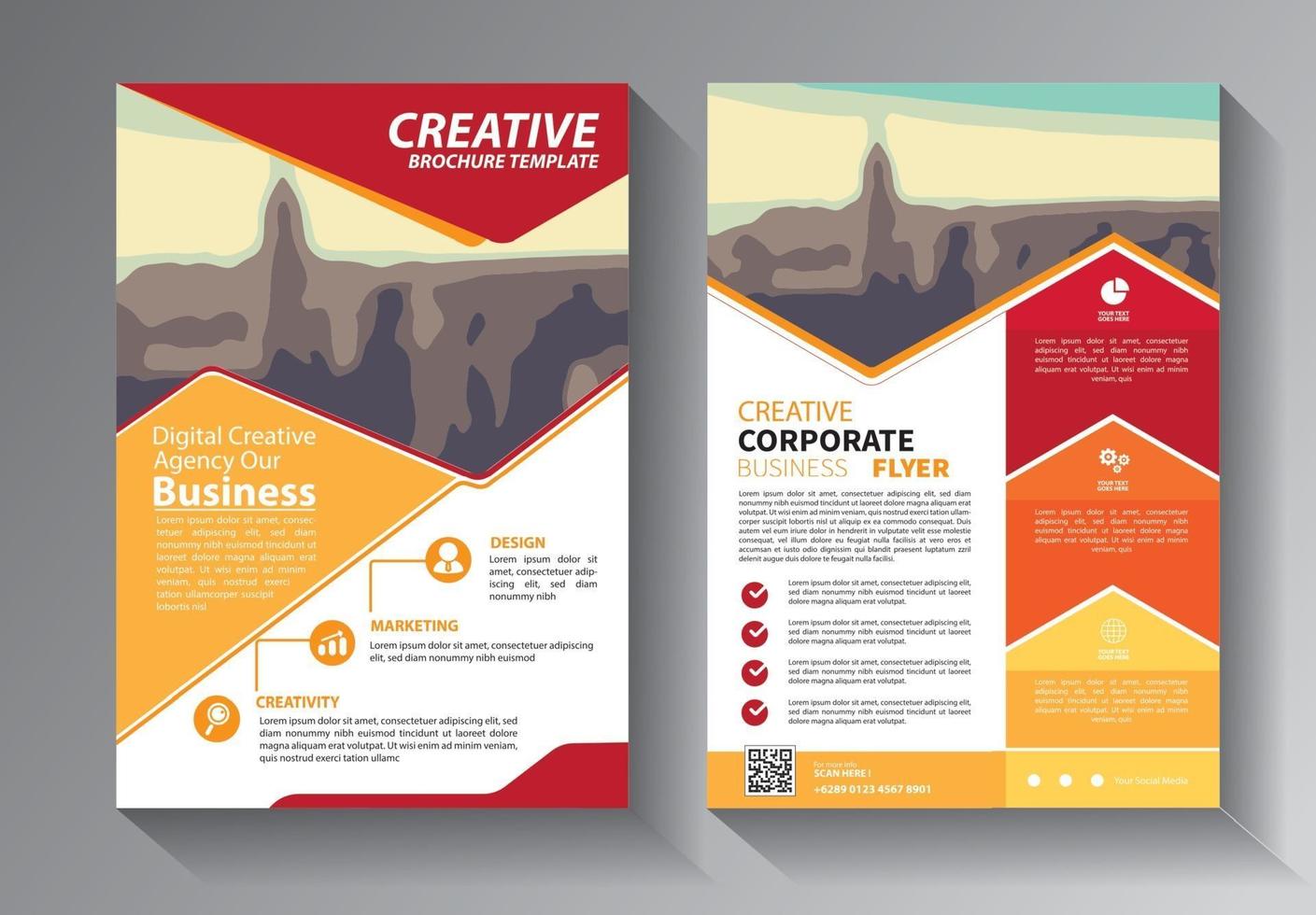 Brochure design, cover modern layout, annual report template vector