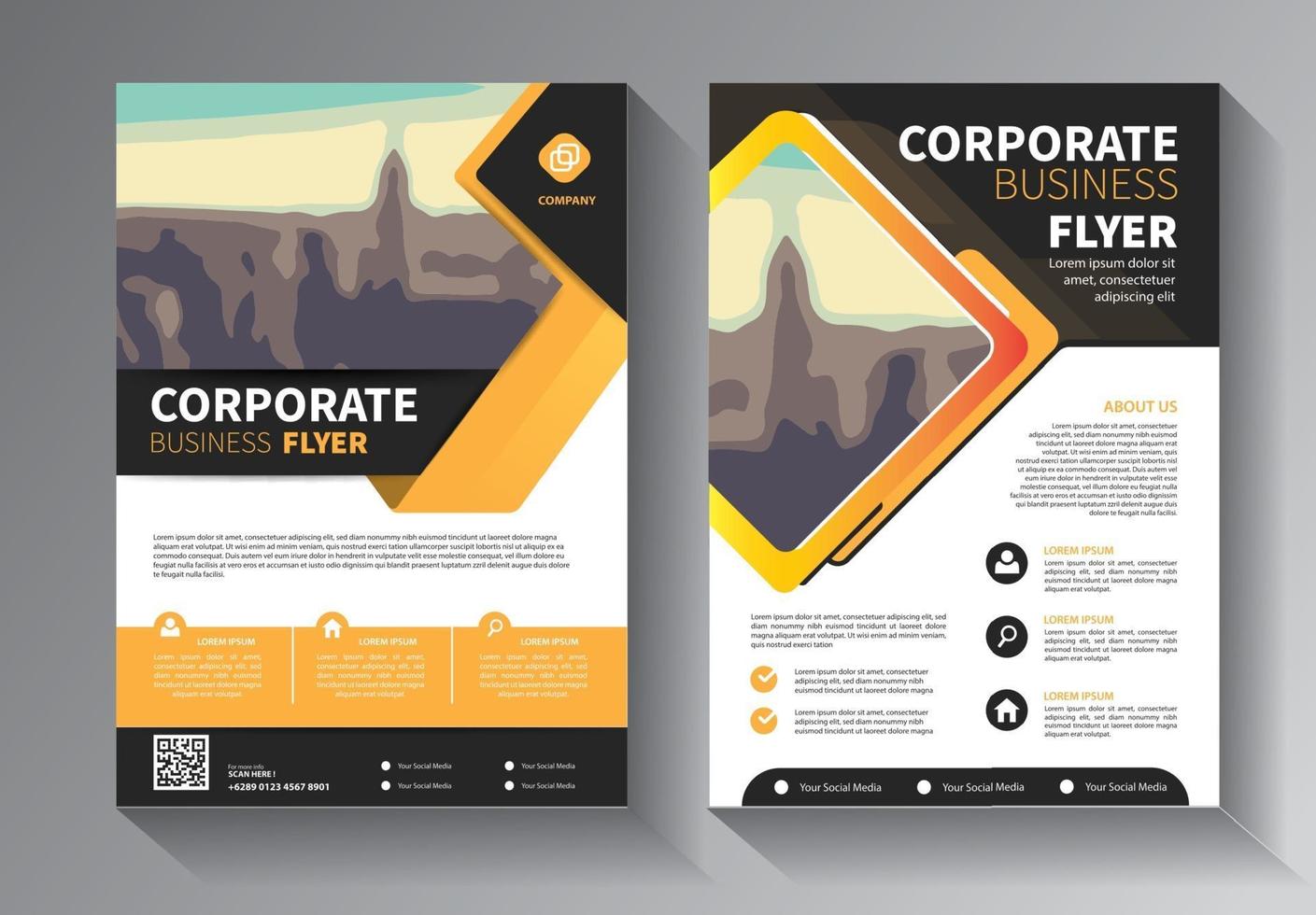 Brochure design, cover modern layout, annual report template vector