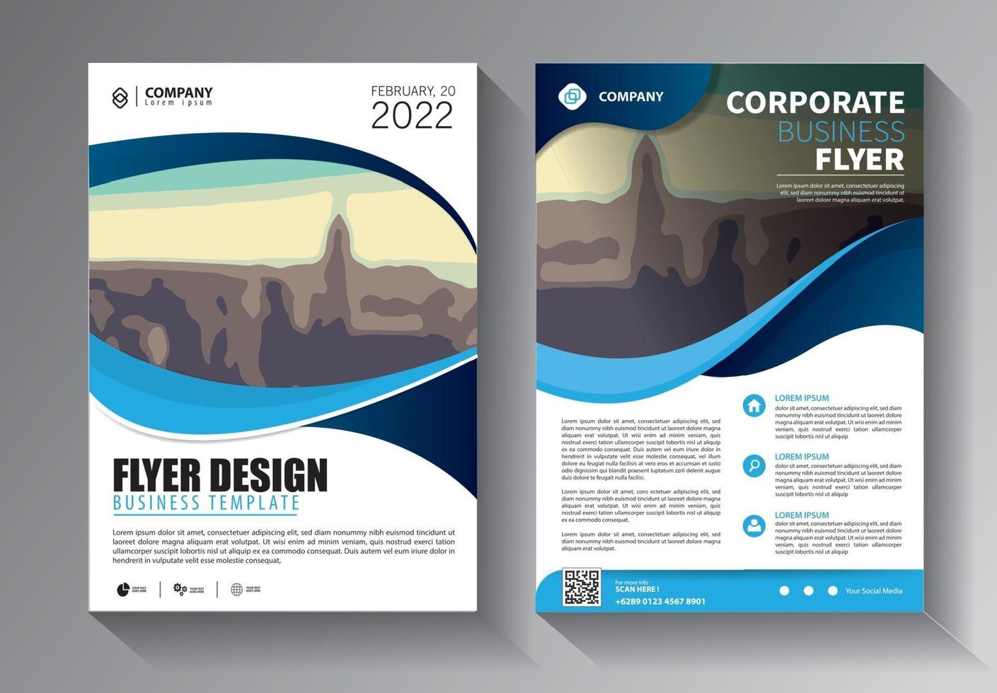 Brochure design, cover modern layout, annual report template vector