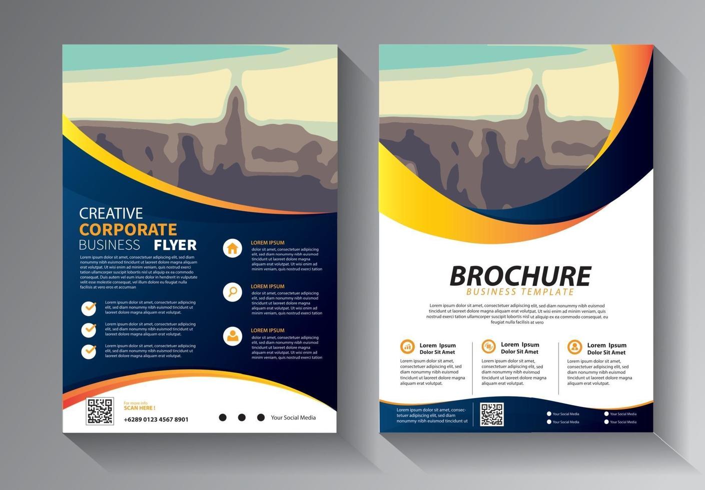 Brochure design, cover modern layout, annual report template vector