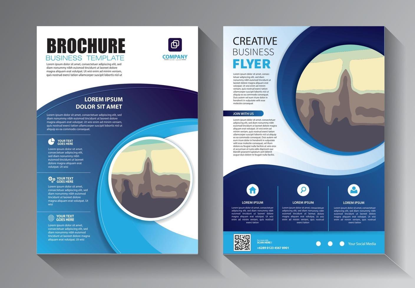 Brochure design, cover modern layout, annual report template vector