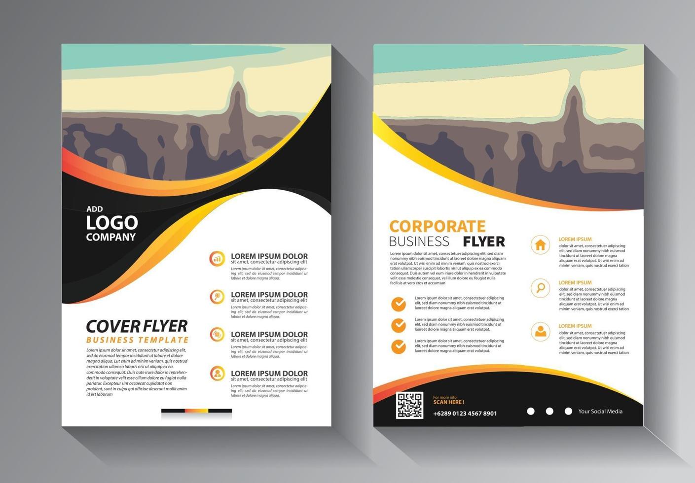 Brochure design, cover modern layout, annual report template vector