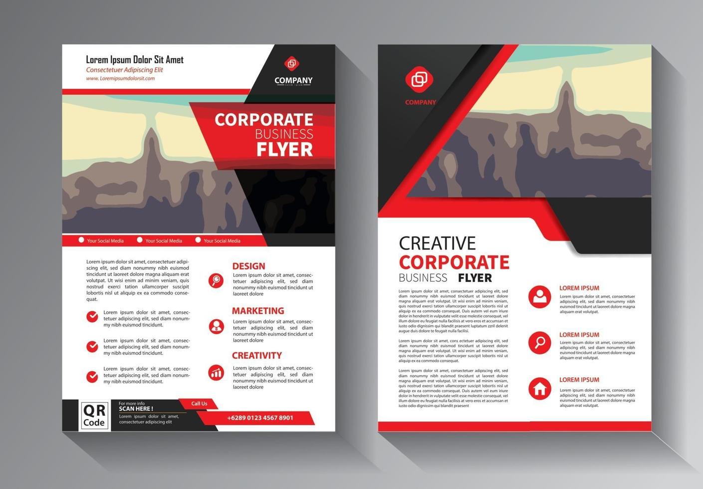 Brochure design, cover modern layout, annual report template vector