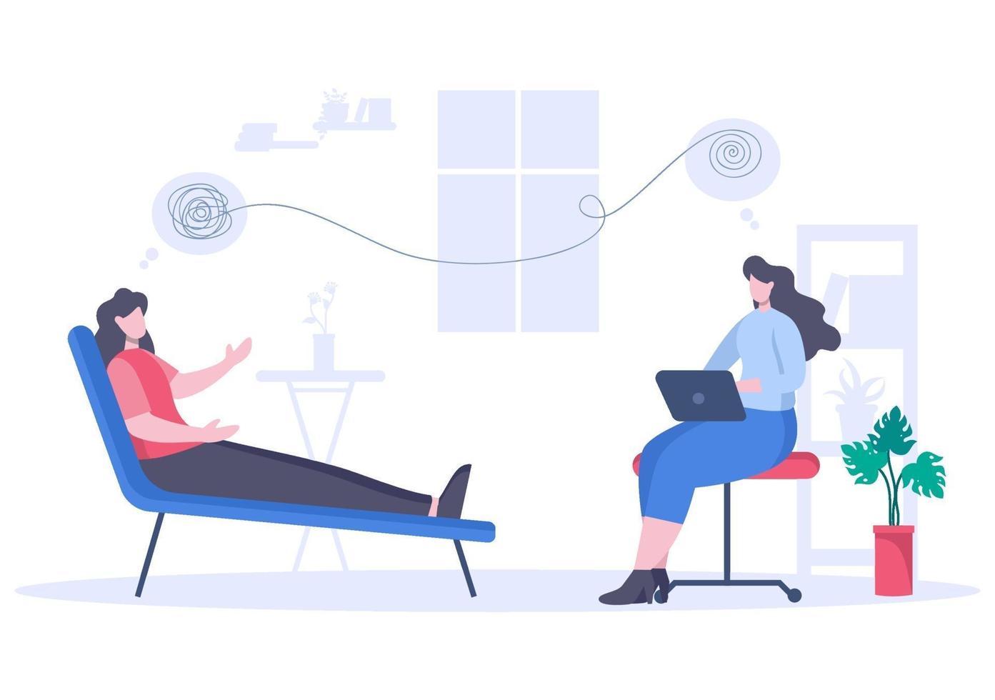 Mental Health Due To Psychology, Depression, Loneliness, Illness, Brain Development, or Hopelessness. Psychotherapy And Mentality Healthcare. Illustration vector