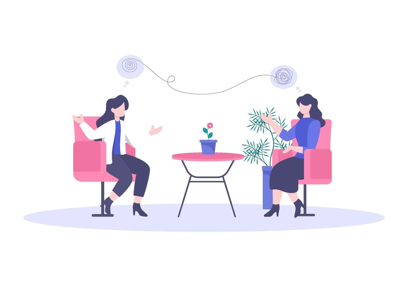 Mental Health Due To Psychology, Depression, Loneliness, Illness, Brain Development, or Hopelessness. Psychotherapy And Mentality Healthcare. Illustration vector