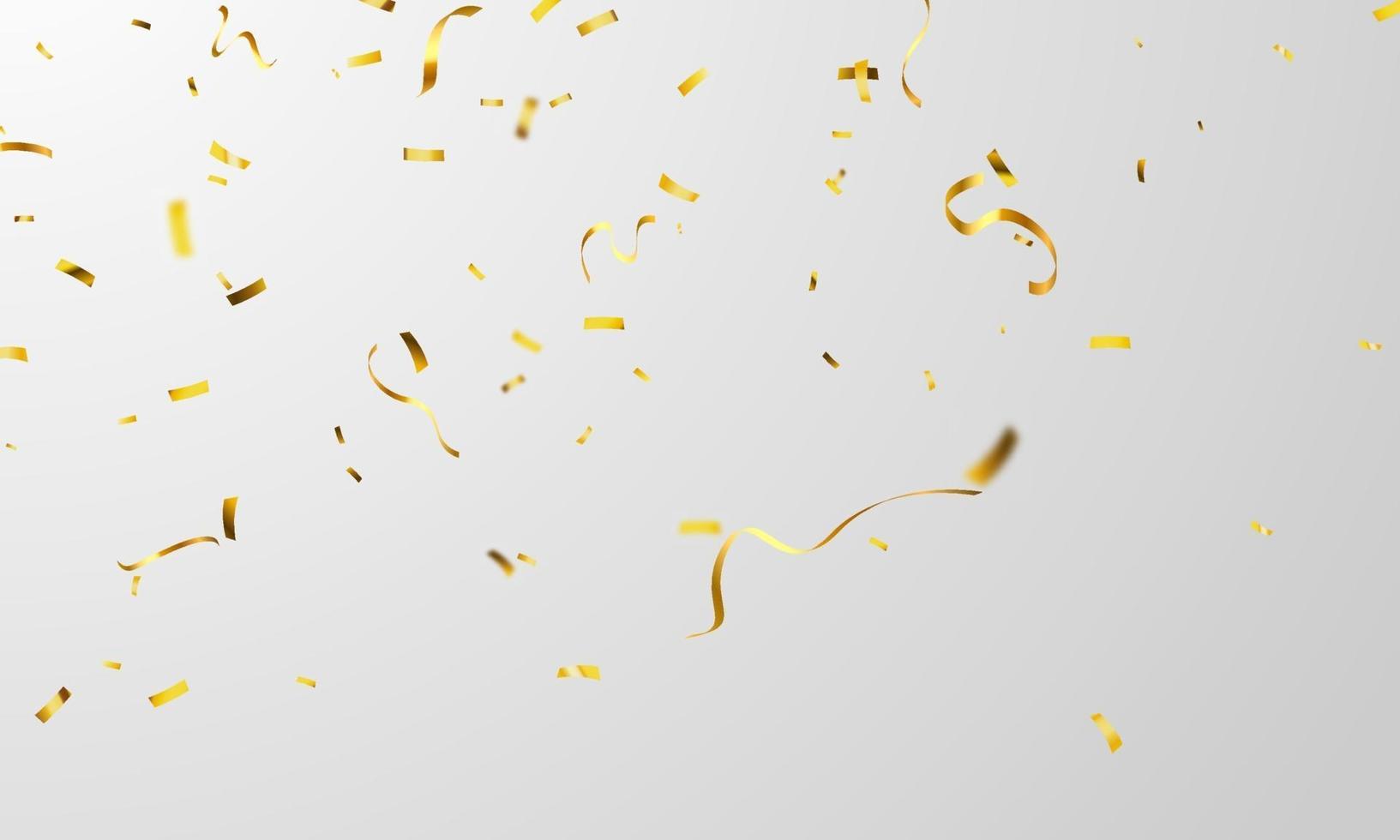 Celebration background template with confetti gold ribbons. luxury greeting rich card. vector